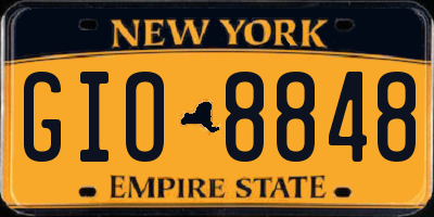 NY license plate GIO8848