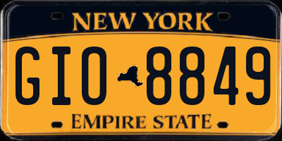NY license plate GIO8849