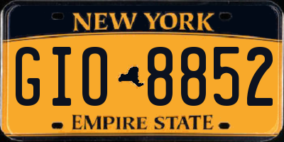 NY license plate GIO8852
