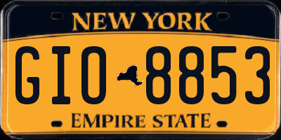 NY license plate GIO8853