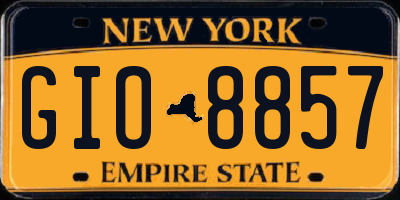 NY license plate GIO8857