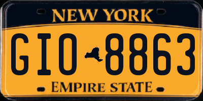 NY license plate GIO8863