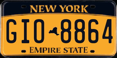 NY license plate GIO8864