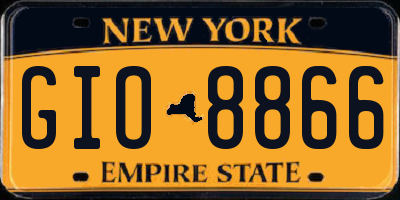 NY license plate GIO8866