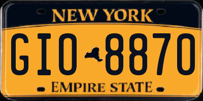 NY license plate GIO8870