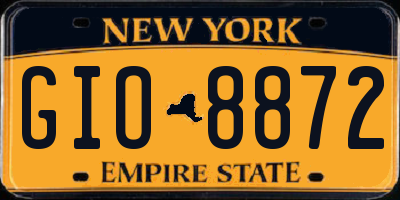 NY license plate GIO8872
