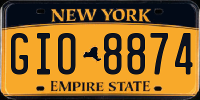 NY license plate GIO8874