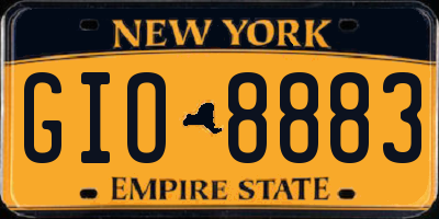 NY license plate GIO8883