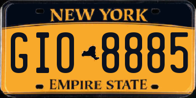NY license plate GIO8885