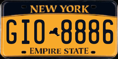 NY license plate GIO8886