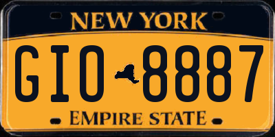 NY license plate GIO8887