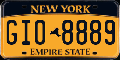 NY license plate GIO8889