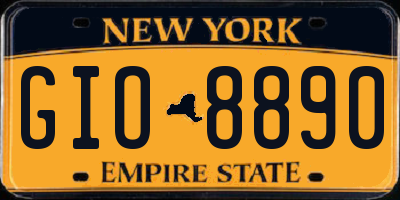 NY license plate GIO8890