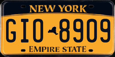 NY license plate GIO8909