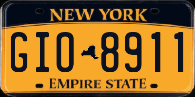 NY license plate GIO8911