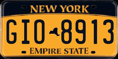 NY license plate GIO8913