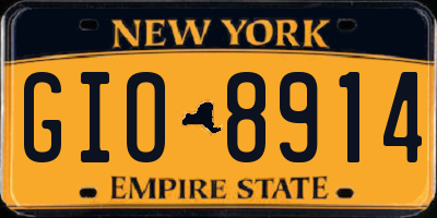 NY license plate GIO8914