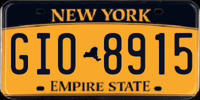 NY license plate GIO8915