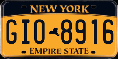 NY license plate GIO8916