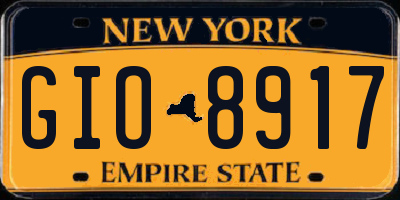 NY license plate GIO8917