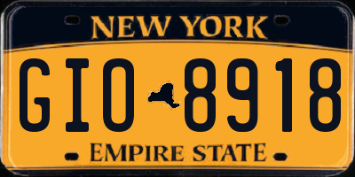 NY license plate GIO8918