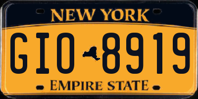 NY license plate GIO8919