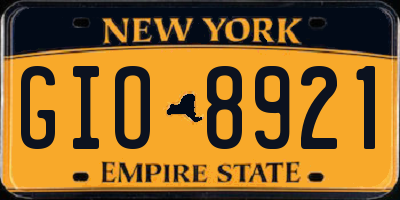 NY license plate GIO8921