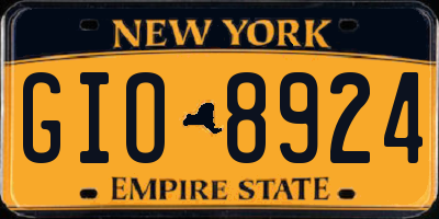 NY license plate GIO8924