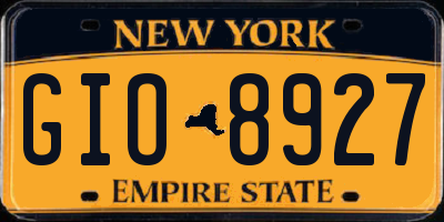 NY license plate GIO8927