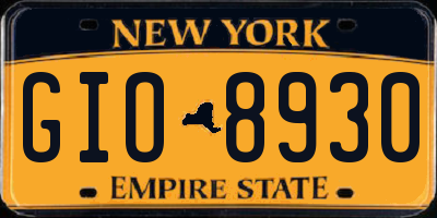 NY license plate GIO8930