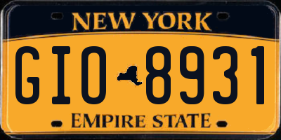NY license plate GIO8931