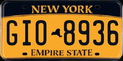 NY license plate GIO8936