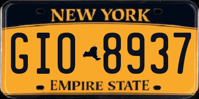 NY license plate GIO8937