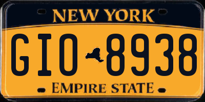 NY license plate GIO8938