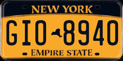 NY license plate GIO8940