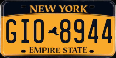NY license plate GIO8944