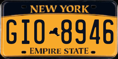 NY license plate GIO8946