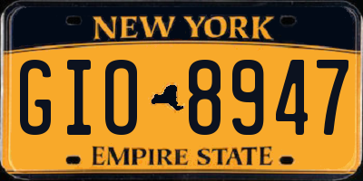 NY license plate GIO8947