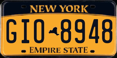 NY license plate GIO8948