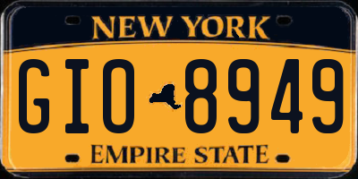 NY license plate GIO8949