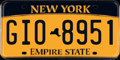 NY license plate GIO8951