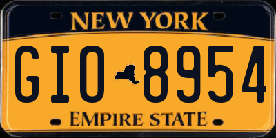 NY license plate GIO8954