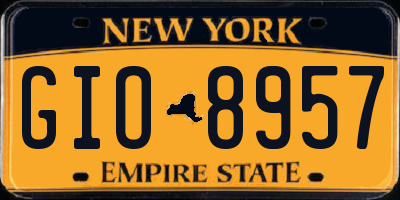 NY license plate GIO8957