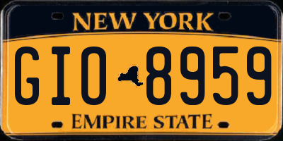 NY license plate GIO8959