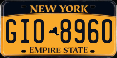 NY license plate GIO8960
