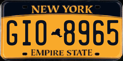 NY license plate GIO8965