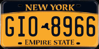 NY license plate GIO8966