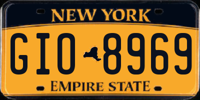 NY license plate GIO8969