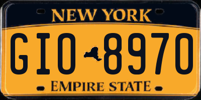 NY license plate GIO8970