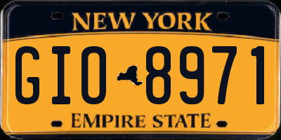 NY license plate GIO8971
